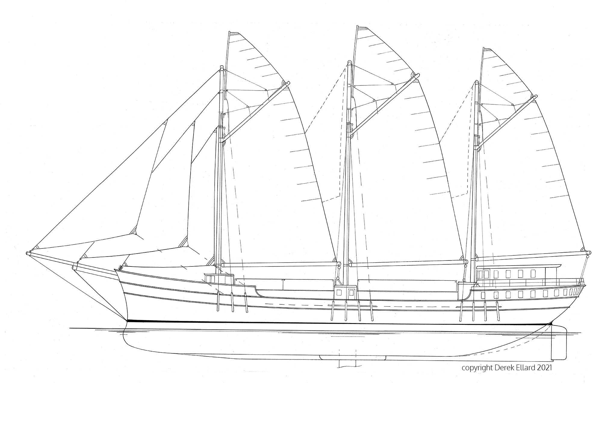 C180 Schooner drawing 1