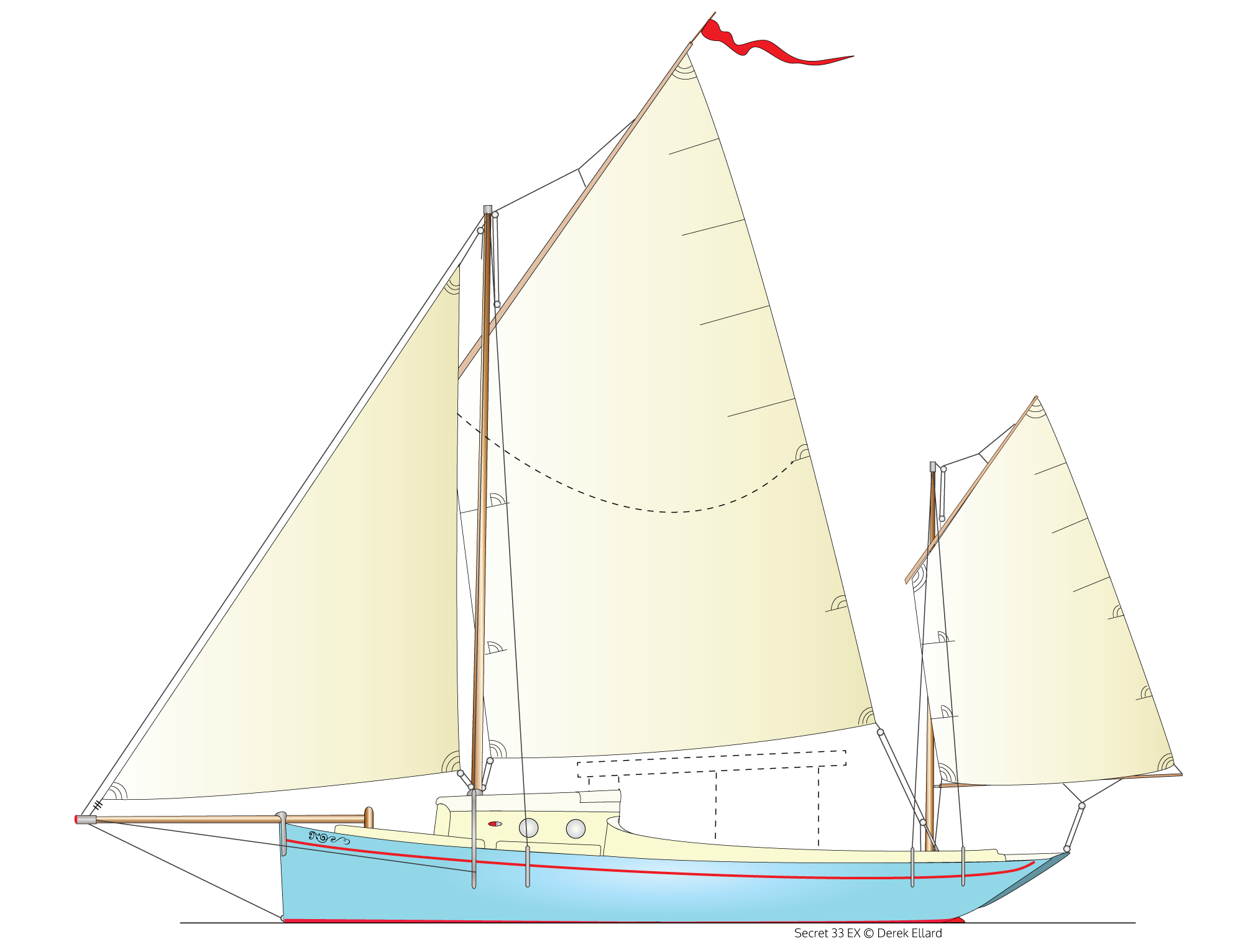 Secret 33 lugsail yawl